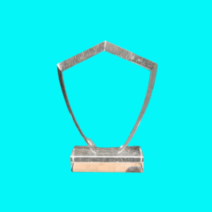 CLEAR SHIELD GLASS TROPHY