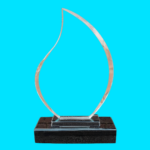 Clear Flame Glass Trophy