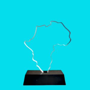 CLEAR AFRICAN MAP GLASS TROPHY