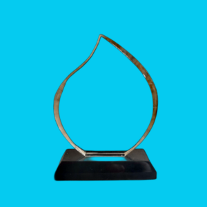 Clear Flame Glass Trophy