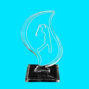 Acrylic Flame Male Golf Trophy