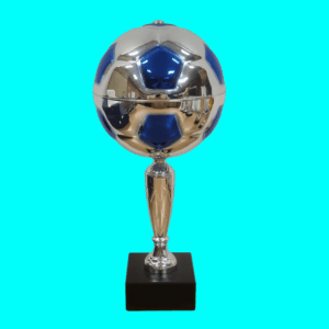 SILVER SOCCER METAL TROPHY