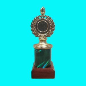 Holder with Pillar on Wooden Base
